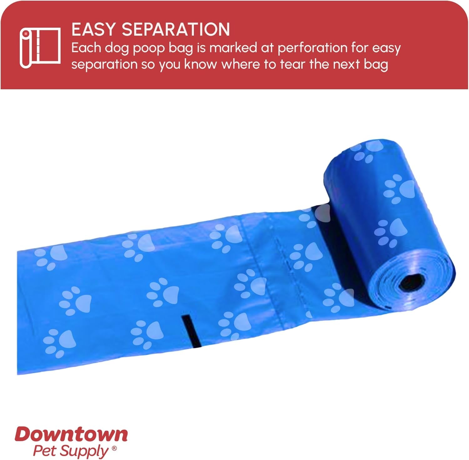 Poop Bags for Dogs with Dispenser, 2200 Count - Leak-Proof Dog Waste Bags and Bone-Shaped Dog Poop Bags Holder for Leash - Rainbow with Paw Prints of Colors, 12.5" X 8.5"