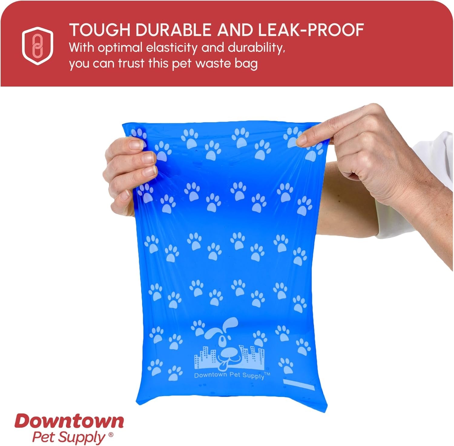 Poop Bags for Dogs with Dispenser, 2200 Count - Leak-Proof Dog Waste Bags and Bone-Shaped Dog Poop Bags Holder for Leash - Rainbow with Paw Prints of Colors, 12.5" X 8.5"