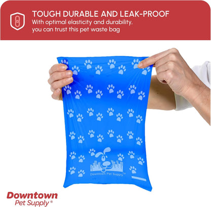 Poop Bags for Dogs with Dispenser, 2200 Count - Leak-Proof Dog Waste Bags and Bone-Shaped Dog Poop Bags Holder for Leash - Rainbow with Paw Prints of Colors, 12.5" X 8.5"