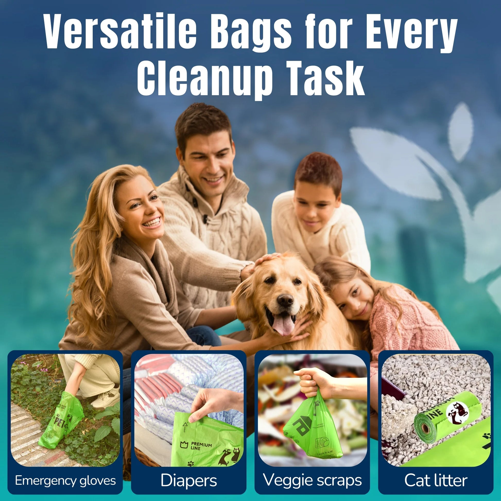 Dog Poop Bags Premium Rolls, 360 Count, Unscented, 41% Plant-Based, Leak-Proof Dog Waste Bags, 8 X 15 Inches